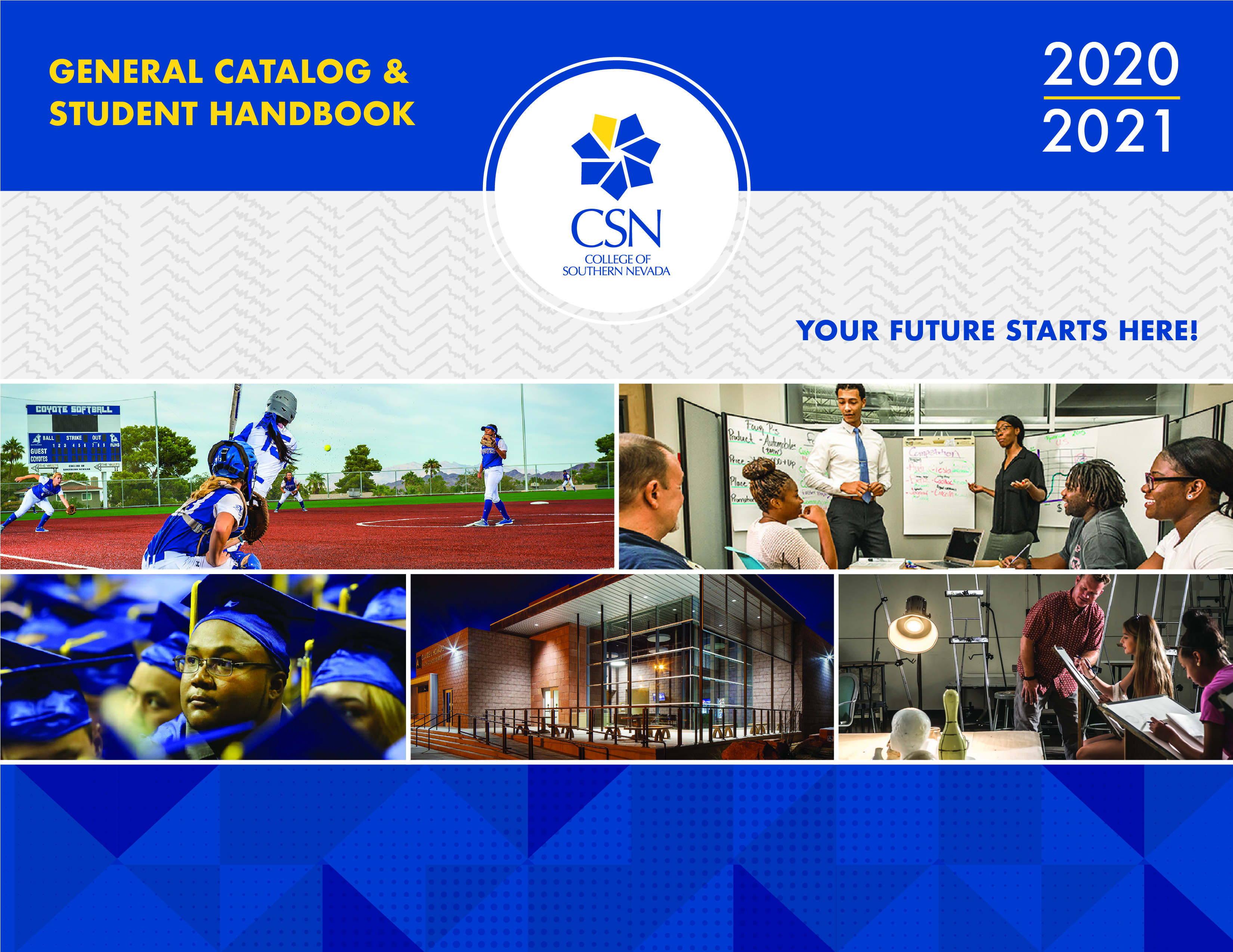 2020-2021 Catalog Cover Image with Students in Classes